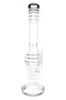 Glass Straight Tube Bong “Rings of Clarity” – Honeycomb Chamber – 18″ – Assorted Colors