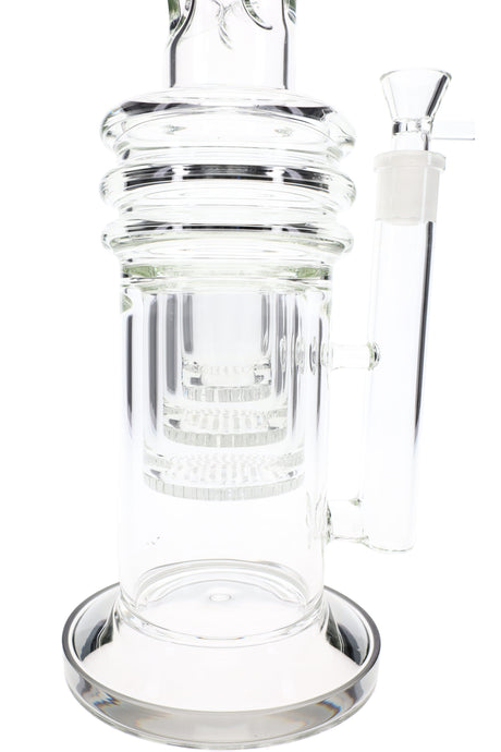 Glass Straight Tube Bong “Rings of Clarity” – Honeycomb Chamber – 18″ – Assorted Colors