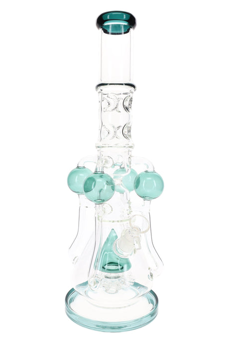 Glass Recycler Bong “Orbital” – Sprinkler Perc – 17″ – Assorted Colors