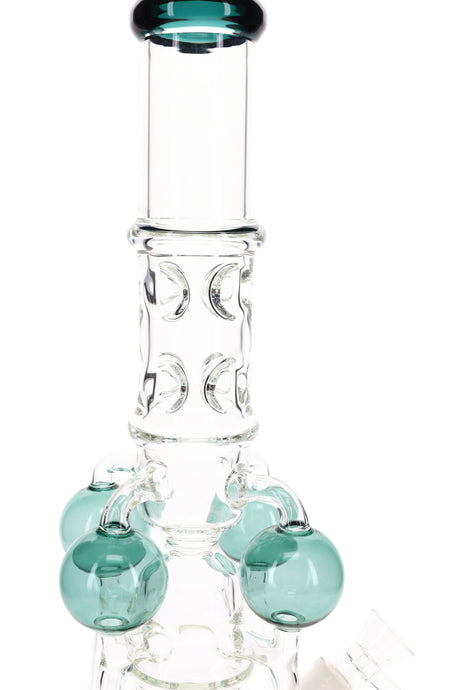 Glass Recycler Bong “Orbital” – Sprinkler Perc – 17″ – Assorted Colors