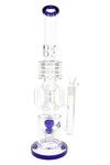 Glass Straight Tube Recycler Bong “Hydra Stack” – Perc – 19″ – Assorted Colors