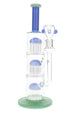 Glass Straight Tube Bong “Jelly Stack” – Triple Tree Perc – 13″ – Assorted Colors
