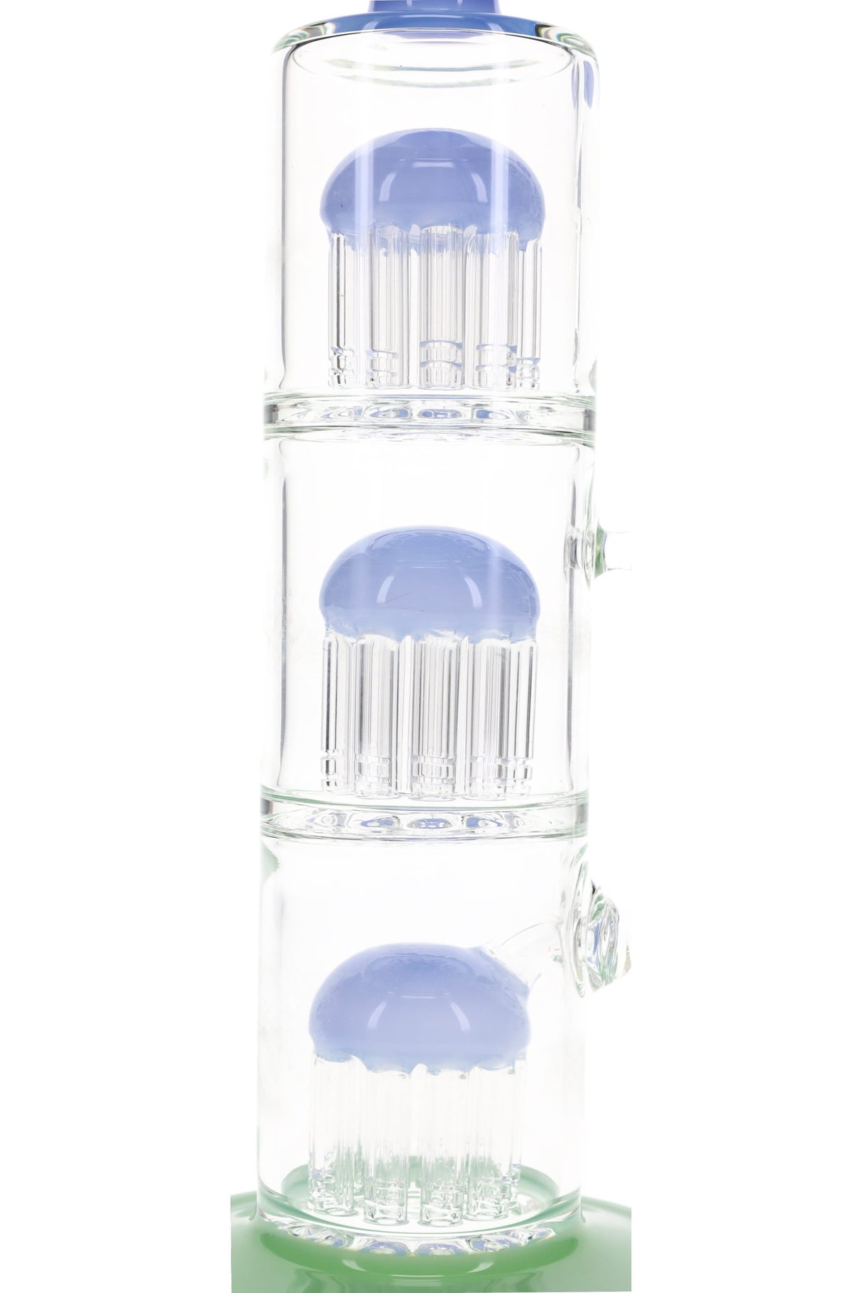 Glass Straight Tube Bong “Jelly Stack” – Triple Tree Perc – 13″ – Assorted Colors