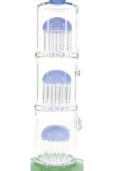 Glass Straight Tube Bong “Jelly Stack” – Triple Tree Perc – 13″ – Assorted Colors