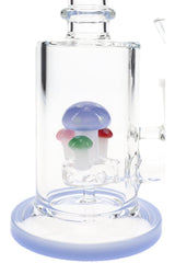 Glass Straight Tube Bong “Shroom Bloom” – Mushroom Perc – 7″ – Assorted Colors