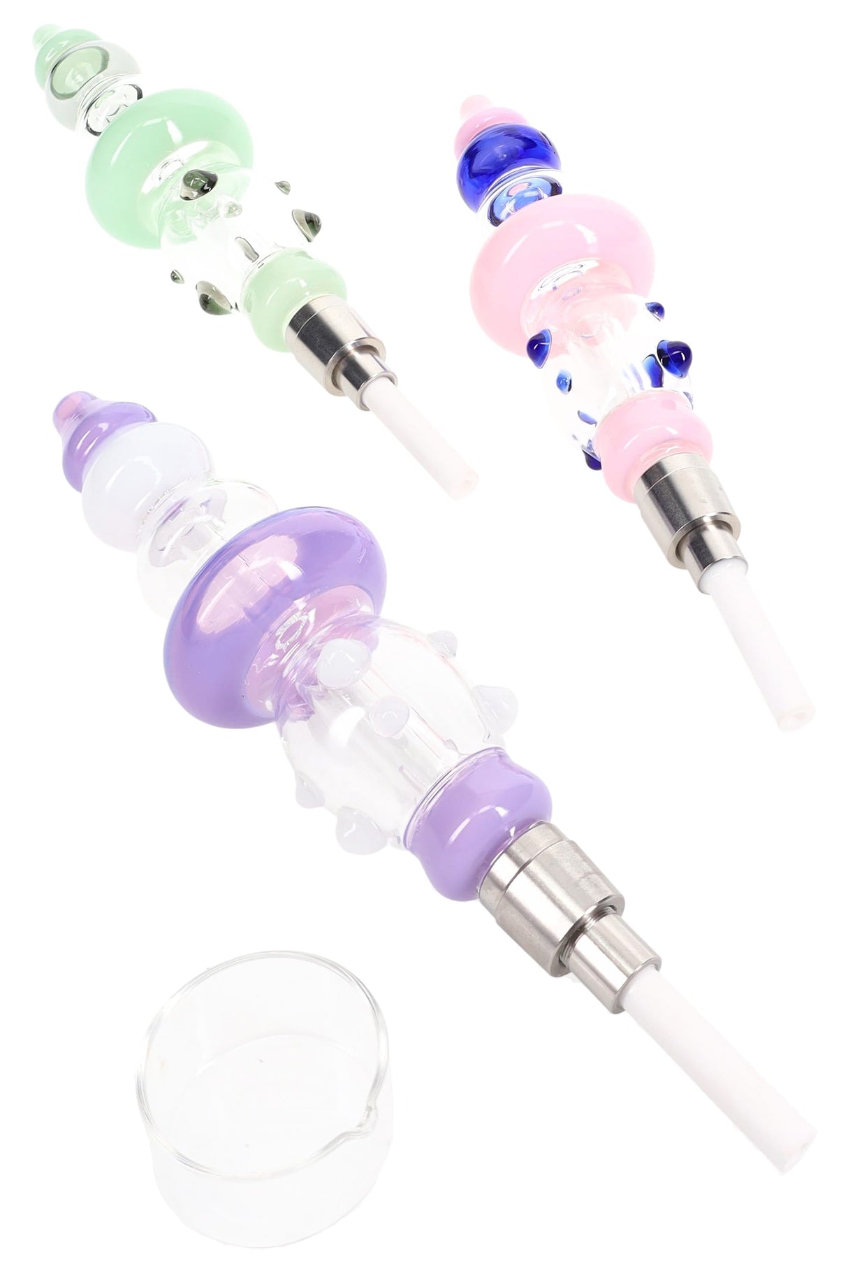 Glass 2-in-1 Water Pipe & Dab Straw Kit “Duo Namics” – Assorted