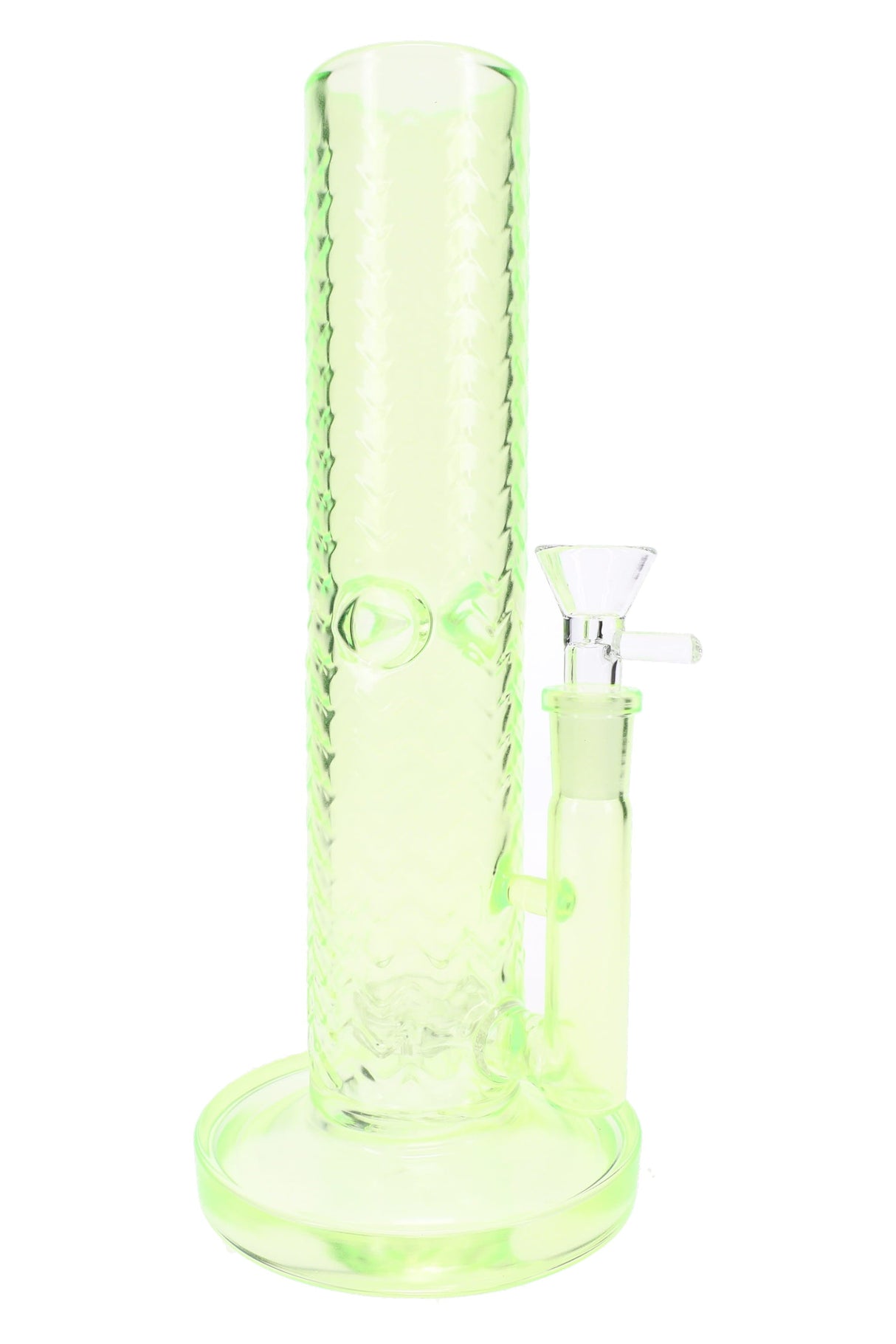 Wave-Texture Straight Shooter Bong “Ripple Rocket” – 10″ – Showerhead Perc – Ice Pinch