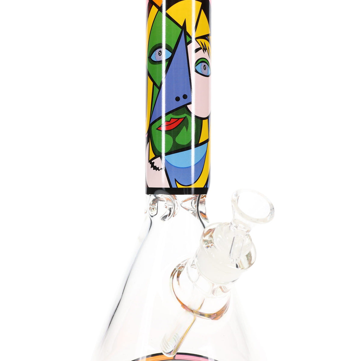 GoG Picasso Mosaic Beaker Bong – 13½″ – Ice Pinch – Assorted – DankGeek