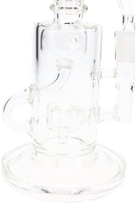 GoG Clear Stemless Recycler Bong – 9½″ – Drum Perc – Fabergé Chamber