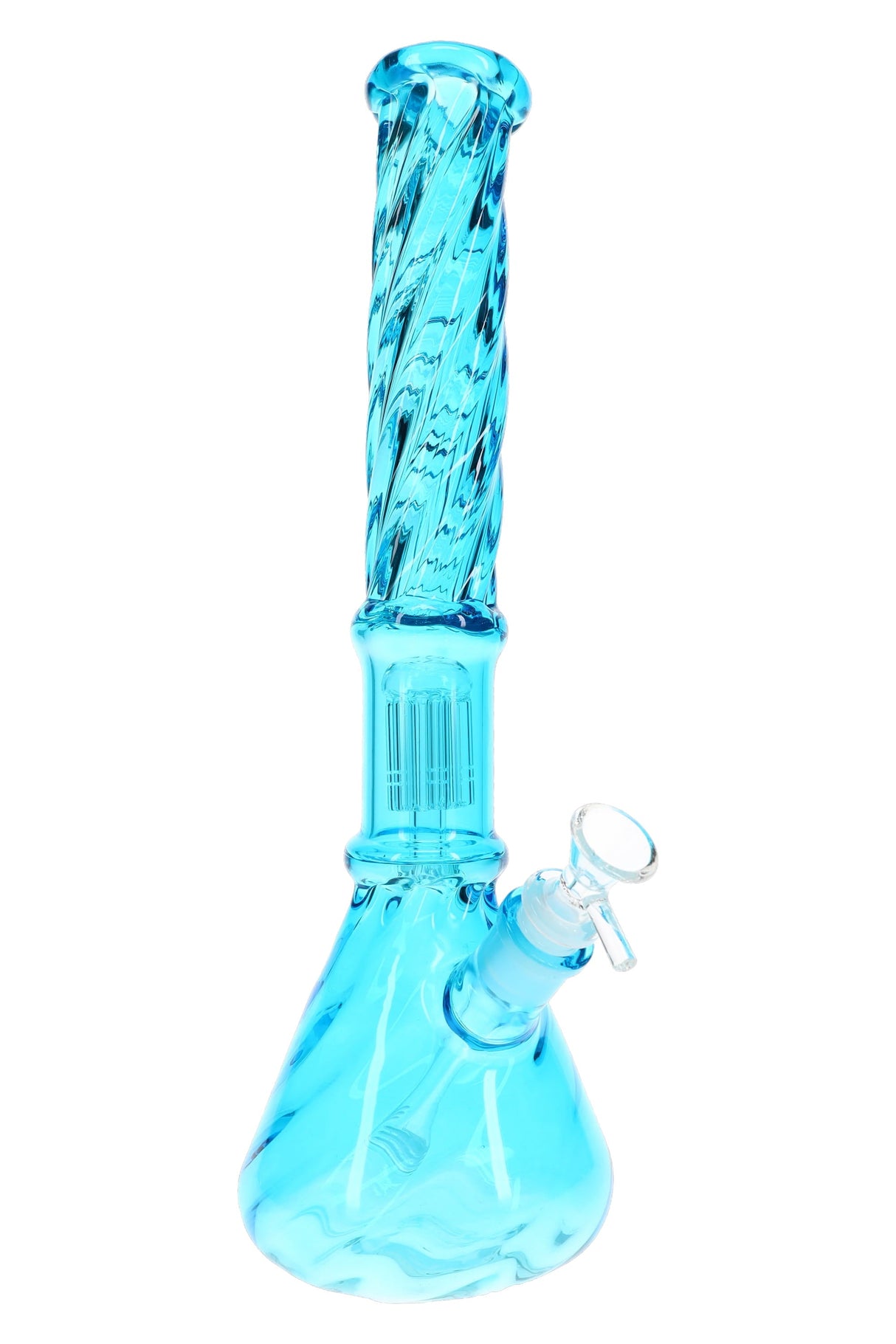 Twisted Glass Beaker Bong “Tree Twist” – Tree Perc – 15″ – Assorted Colors