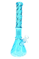 Twisted Glass Beaker Bong “Tree Twist” – Tree Perc – 15″ – Assorted Colors