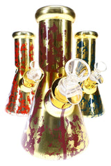 Glass Beaker Bong Gift Set “Starter Stack” – Ice Pinch – 8″