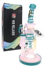 6B Glass Swirl Striped Multi-Perc Bong – 9″ – Assorted Colors