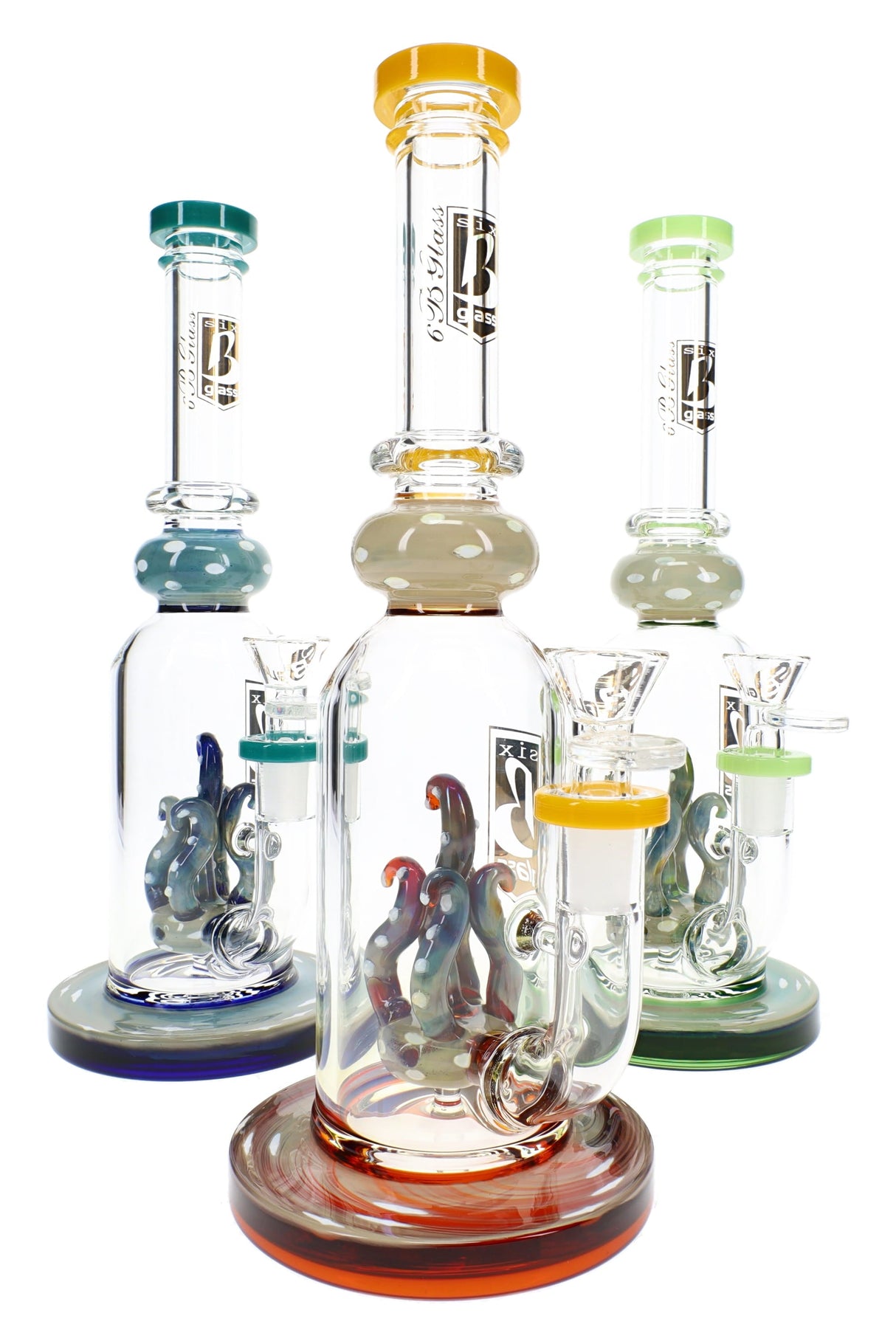 6B Glass Silver Fumed Stemless Bong – 10½″ – Assorted Colors