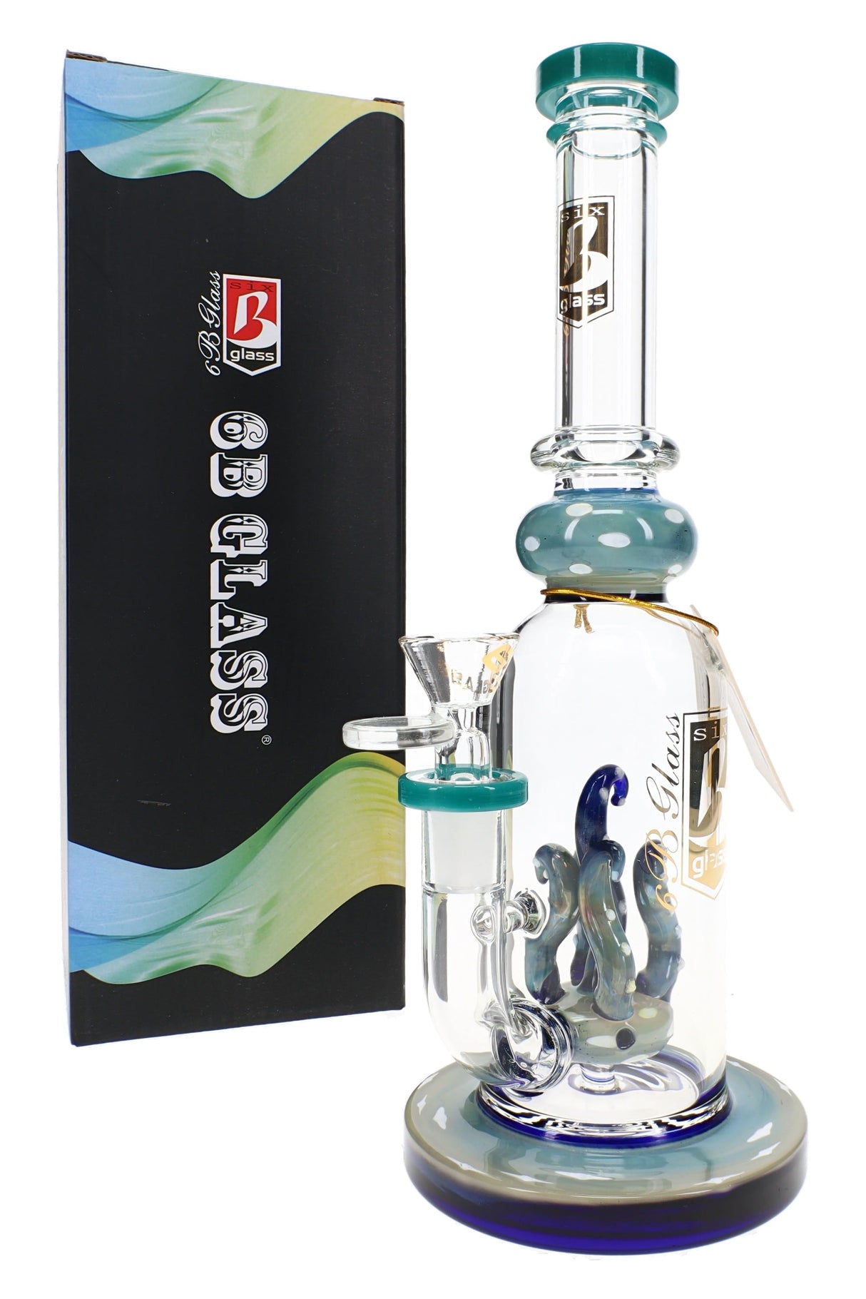 6B Glass Silver Fumed Stemless Bong – 10½″ – Assorted Colors
