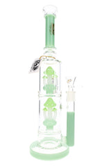 6B Glass Dual Mushroom Multi-Perc Bong – 14″ – Assorted Colors