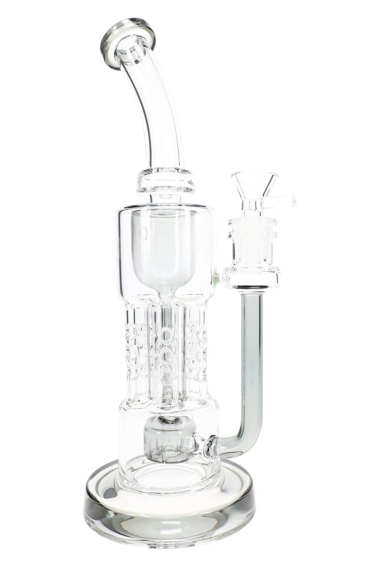 Glass HexaRecycler Bong “Six Shooter” – 11½″ – Assorted Colors