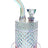 Jane West Twenties 7.5 inch glass bong in mermaid iridescent teal and silver glass with a textured body