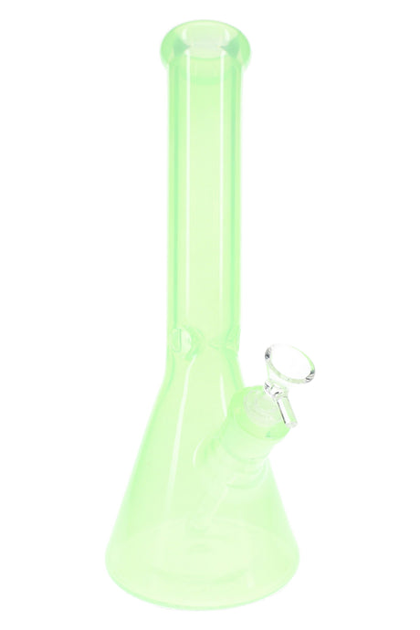 Colored Glass Beaker Bong “Color Guard” – Ice Pinch – 7mm Thick – 14″ – Assorted Colors