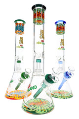Reverse Rasta Beaker Bong “Rasta Matrix” – Dome Matrix Perc – 16″ – Assorted Colors