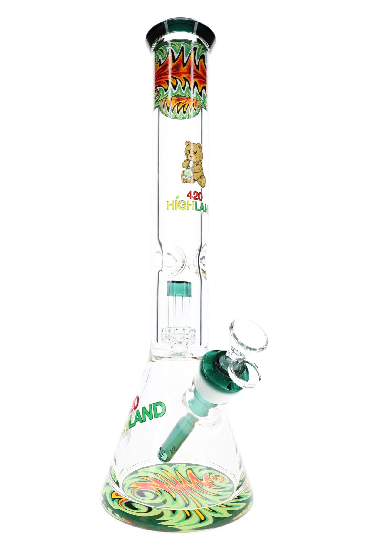 Reverse Rasta Beaker Bong “Rasta Matrix” – Dome Matrix Perc – 16″ – Assorted Colors