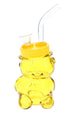 Colored Glass Bear Bong “Honey Puff” – 4″