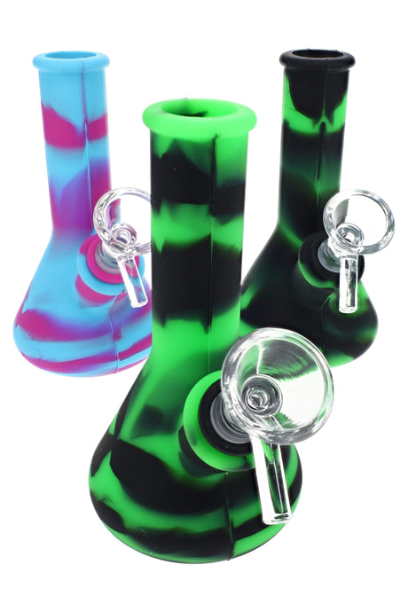 Silicone Beaker Bong “Counter Pop”, 14.5 mm, 5″, Assorted Colors