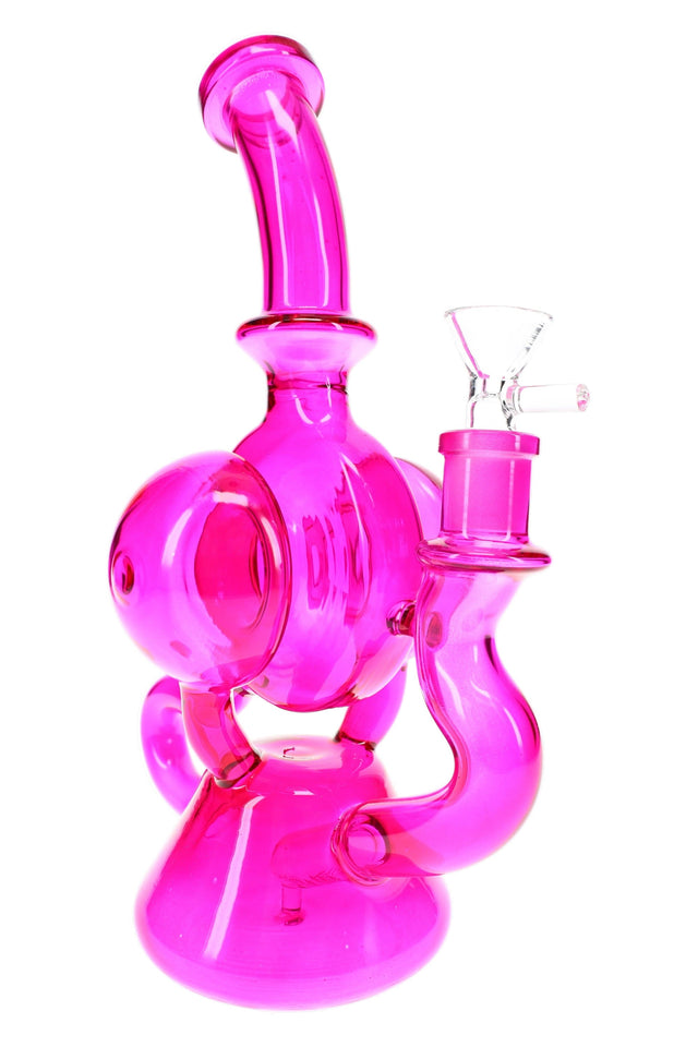 Blush Loop pink glass recycler bong