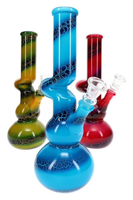 Zig Zag Crackle Paint Colorquake beaker bong - alternate view 2