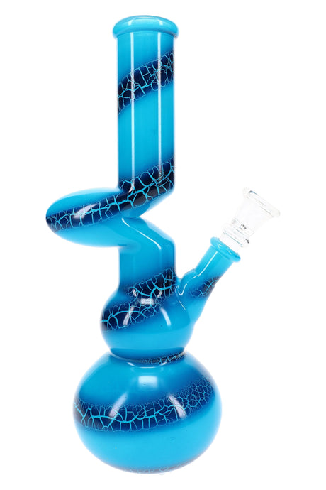 Zig Zag Crackle Paint Colorquake glass beaker bong