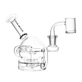 Pulsar Clear Ball Recycler Dab Rig - 5.25" 14mm Female Joint - Front View on White