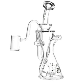Pulsar Clear Glass Recycler Dab Rig with Opposed Cones Design, 7.5 inch, 14mm Female Joint - Front View