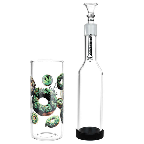 Pulsar Forbidden Donuts Gravity Water Pipe, 11.25" tall, side view with artistic design