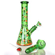 Pulsar Watermelon Zkittles Glass Bong with Herb Pipe - 14mm Front View