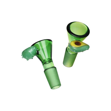 Pulsar Avocado Gold Herb Pipe, 14mm Borosilicate Glass, Colored, Handpipe Duo - Top View