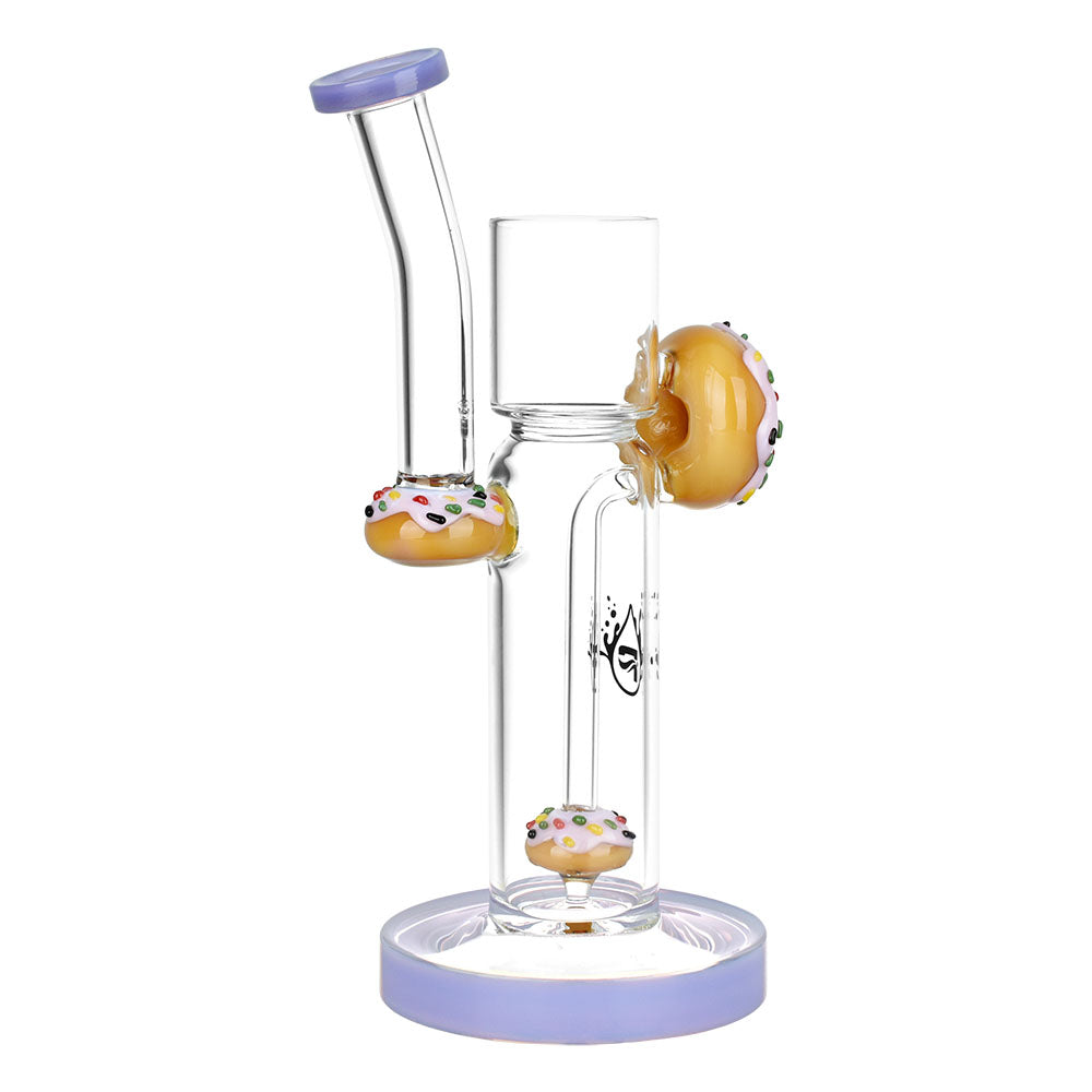 Pulsar Donut Water Pipe for Puffco Proxy, 10" with Colored Glass Accents - Front View