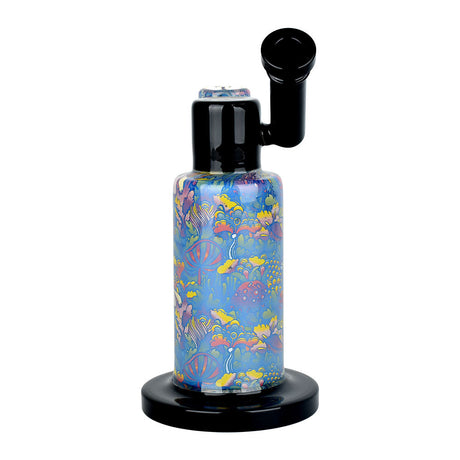 Pulsar Cosmic Garden Water Pipe, 8.5" with Colorful Psychedelic Print, 14mm Female Joint, Front View