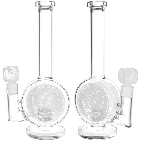 Pulsar Grateful Dead Glass Water Pipe with Showerhead Perc, Front and Side Views