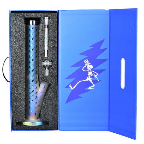 Pulsar Grateful Dead Skellies & Bolts Straight Tube Bong with Ice Catcher and 14mm Slide