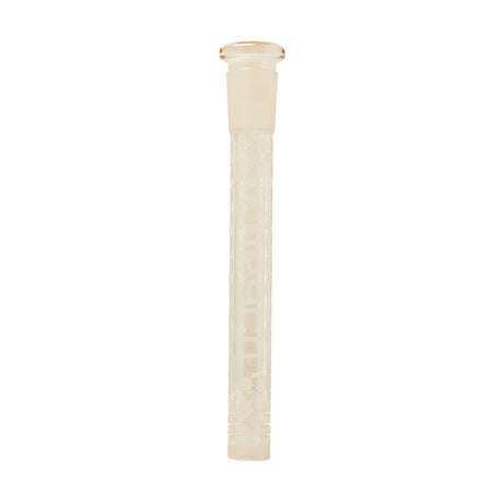 Cheech Glass 5.5" White Metallic Downstem, 14mm Borosilicate, Front View on Seamless White