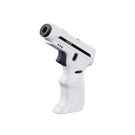 Maven Torch K2 in White with Silicone Rubber Finish and Adjustable Jet Flame, Side View