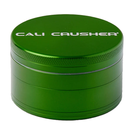 Cali Crusher O.G. 2.5" Aluminum 4 Piece Grinder in Green, Front View with Logo