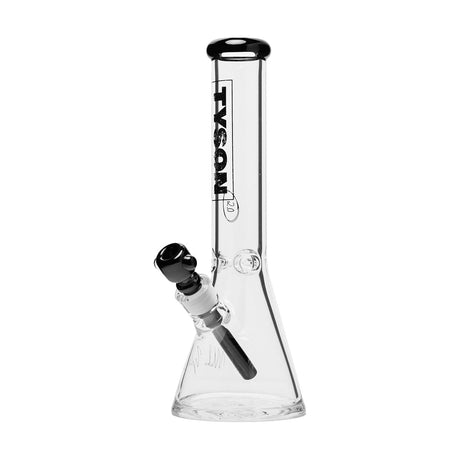 Tyson 2.0 Beaker Water Pipe in Black, 14mm Borosilicate Glass with Female Joint, Front View