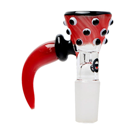 Cheech Glass 2" Polka Dot Bong Bowl with Horn, 14mm Female Joint, Front View