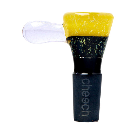 Cheech Glass 2" Transparent Yellow Dichro Bowl Slide for Bongs, Front View