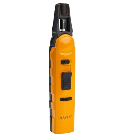 Maven Torch Model 7 in Yellow - Adjustable Pen Torch with Windproof Jet Flame and Safety Lock