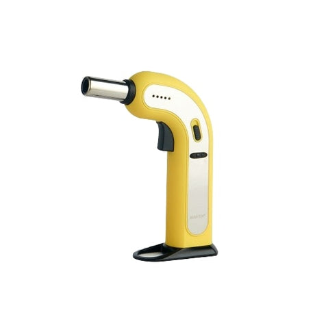 Maven Torch Viper 8" Dual-Tone Table Torch in Yellow with Windproof Jet Flame, Side View