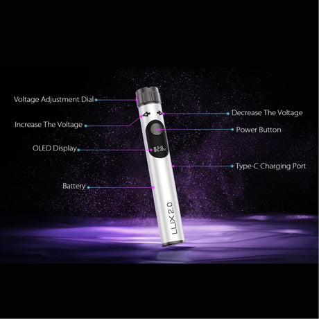Yocan Lux 2.0 Dab Pen 510 Thread Battery (15CT)