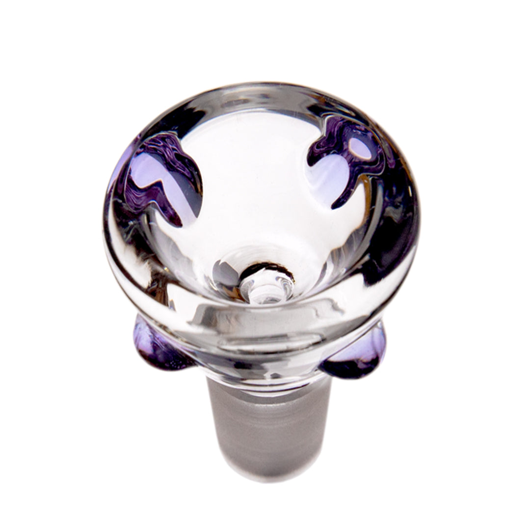 MJ Arsenal Hippie Hitter Pipe top view with 14mm borosilicate glass and purple accents