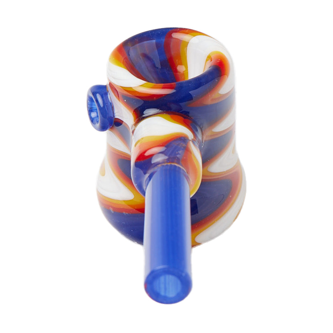 Cheech Glass 4" Wig Wag Hand Pipe with Colorful Swirl Design - Top View